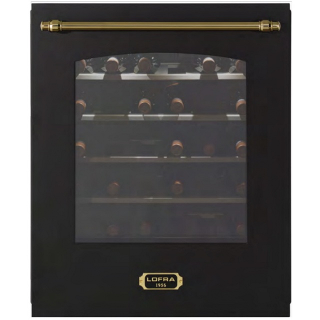 Vitrina de vinuri LOFRA Dolcevita ZBRNM24T, 24 sticle, 1 zone temperatura +3 +18 °C, finisaj negru