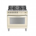 Aragaz Lofra Rainbow PBIG86GVT/C, gaz, 80x60cm, 5 arzatoare, grill electric, timer, aprindere electronica, crem