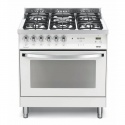 Aragaz Lofra Rainbow PBPG86GVT/C, gaz, 80x60cm, 5 arzatoare, grill electric, timer, aprindere electronica, alb