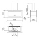 Hota design suspendata Baraldi Metropolis 01MTP090ST80, 90 cm, 800 m3/h, sticla neagra/inox