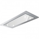 Hota de tavan incorporabila Baraldi Gea Glass 01GEA120STW, 120 cm, motor Kube 900 m3/h, sticla alba/inox