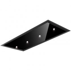 Hota design Baraldi Surf 01SUR090BL70, 90 cm, 700 m3/h, sticla neagra